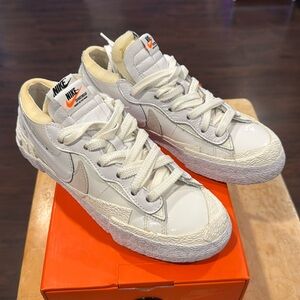 NIKE Blazer Low Sacai White Barely Used 6.5m/8w